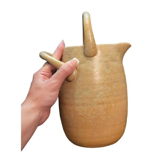 Creative Co-Op Stoneware Reactive Glaze Pitcher Neutral Medium - Picture 1 of 4